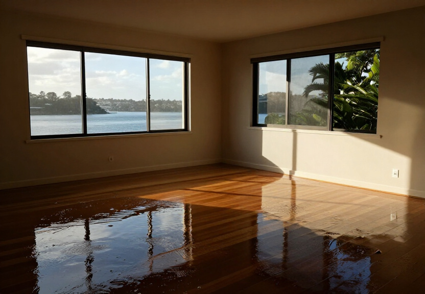 Water-damaged ceiling in a Blacktown home before drying